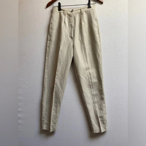 United  Colours of Benetton Made in Italy Linen blend high waisted pants Sz 42 - Picture 1 of 11